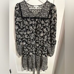 Black and White Floral Dress